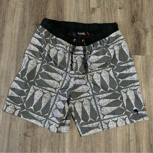 Salt life live salty fish fishing gray white black swim trunks shorts